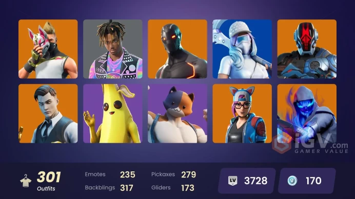 [PC/XBOX/PSN/SWITCH] 302 skins | Gold Brutus | Gold Midas | Championship Jonesy | Championship Aura | Rogue Agent | Fancy Peter Griffin