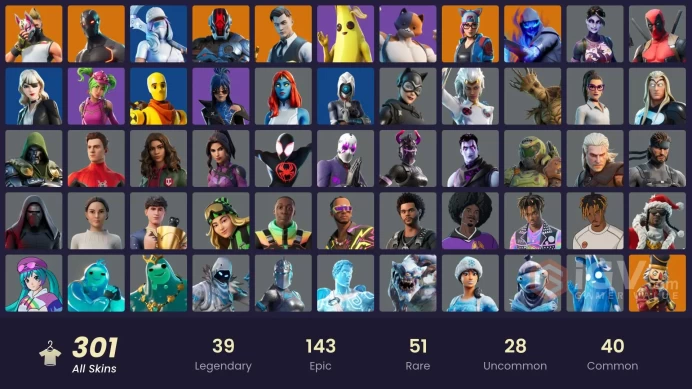 [PC/XBOX/PSN/SWITCH] 302 skins | Gold Brutus | Gold Midas | Championship Jonesy | Championship Aura | Rogue Agent | Fancy Peter Griffin