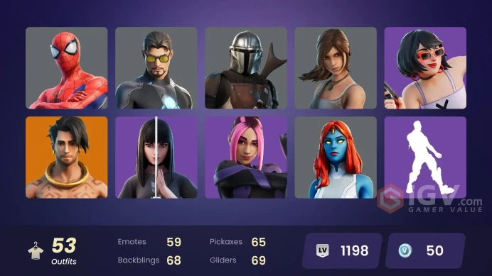 [PC/XBOX/PSN/SWITCH] 53 skins | Ronin (Cape) | Tony Stark | Wolverine | Mystique | Carnage | The Cube Queen | Predator | Mandalorian