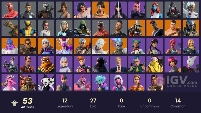 [PC/XBOX/PSN/SWITCH] 53 skins | Ronin (Cape) | Tony Stark | Wolverine | Mystique | Carnage | The Cube Queen | Predator | Mandalorian