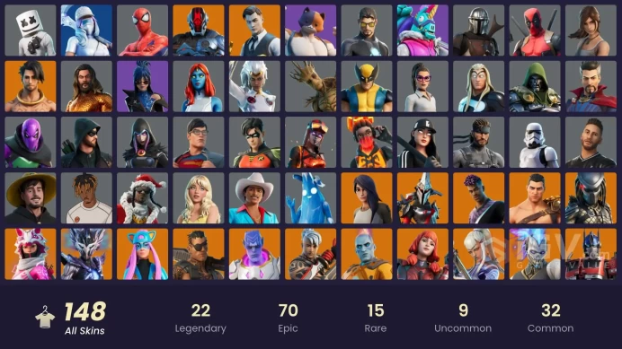 [PC/XBOX/PSN/SWITCH] 147 skins | Gold Midas | Gold Brutus | Magmatic Mizuki | Black | The Foundation (Helmet Off) | The Imagined (Combat Elite) 