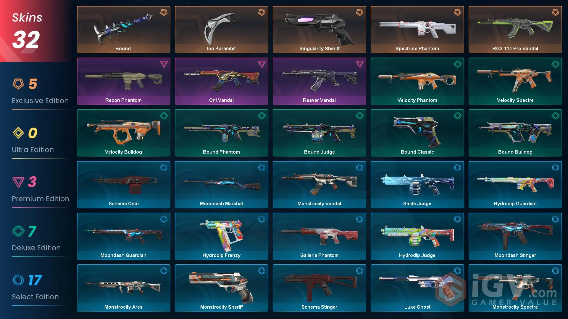 NA+32 skins+25000VP+Silver 1+RGX 11z Pro Vandal+Singularity Sheriff ...