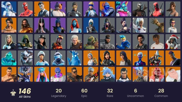 spent 437$ [PC/NINTENDO] 146 skins | | Neo Versa | Gold Brutus | Gold Meowscles | Gold Midas | Gold TNTina | Cloud Striker | Sultura GG4