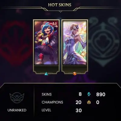 LVL 30 // 8 Skins// 20 Champs // 2018 Created // Handmade From A to z // Eune // Elementalist Lux Skin // FULL ACCESS // Verified Email