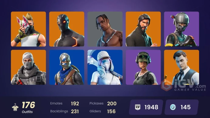 FA - [SWITCH/PC] 176 skins | The Reaper | Blue Squire | Royale Knight | Elite Agent | Travis Scott | Gold Midas | Shady Doggo | Trailblazer