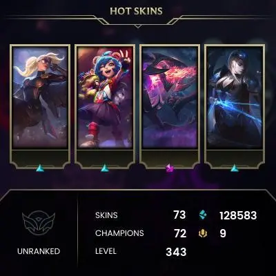 EMAIL CHANGEABLE - EUW - 72 CHAMPIONS - 73 SKINS - 128583 BE - HAND LEVELED - INACTIVE - SAFE 100% - WARRANTY - ULTRA RARE SKINS
