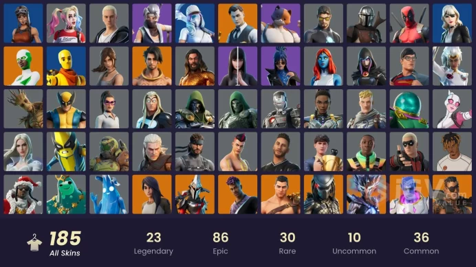 185 skins 2300 VB | Gold Midas | Gold Meowscles | Gold Brutus | Fixer | Sultura | Lina Scorch | Vivi Chroma | Subzero Cryptic | 2300 VB