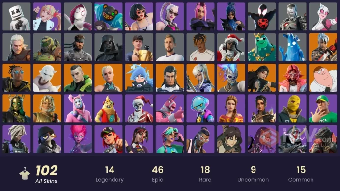 [PC/XBOX/PSN/SWITCH] 102 skins | Marshmello | Darth Vader | Vivi Chroma | Sultura | Paradigm (Aurelian) | Ronin (Cape) | Fancy Peter Griffin |
