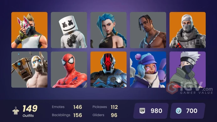 [PC-PSN-XBOX]- 149 SKIN-Travis Scott-Astro Jack-Arcane Jinx-Arcane Vi-Psycho Bandit-Spider-Man-Master Chief-FULL ACCESS-