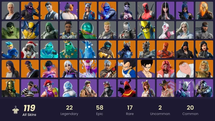 [PC-PSN-XBOX]119 Skins| 65.000 VB SPEND | Cur 3 | Blue Team Leader | Trilogy | Fade | Vegeta | Raven | The Prisoner | Zenith | Son Gohan 
