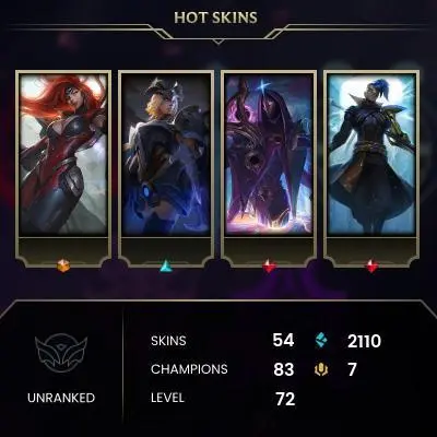 EMAIL CHANGEABLE - EUW - 83 CHAMPIONS - 54 SKINS - 2110 BE - HAND LEVELED - INACTIVE - SAFE 100% - WARRANTY - ULTRA RARE SKINS