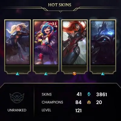 EMAIL CHANGEABLE - EUW - 84 CHAMPIONS - 41 SKINS - 3861 BE - HAND LEVELED - INACTIVE - SAFE 100% - WARRANTY - ULTRA RARE SKINS