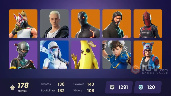 [PC-PSN-XBOX] 178 SKIN-The Reaper OG-Elite Agent OG-OG STW-Omega-Take The L-Chun-Li-Games ManageR-FULL ACCESS-