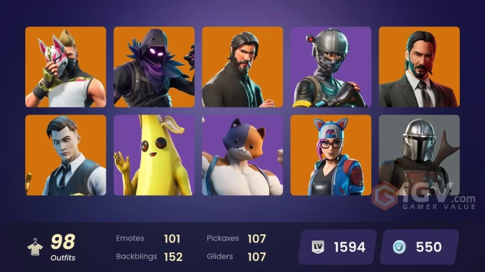 [PC/XBOX/PSN/SWITCH] 98 skins | The Reaper | Elite Agent | Take The L | Sultura | Rogue Agent | Fixer | John Wick | Trilogy | Cloud Striker