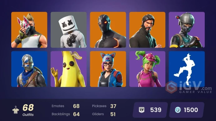 [PC-PSN-XBOX] -68 SKIN-The Reaper-Blue Squire-Royale Knight-Elite AgenT-Rogue Agent-Omega-Drift-Marshmello-FULL ACCESS-