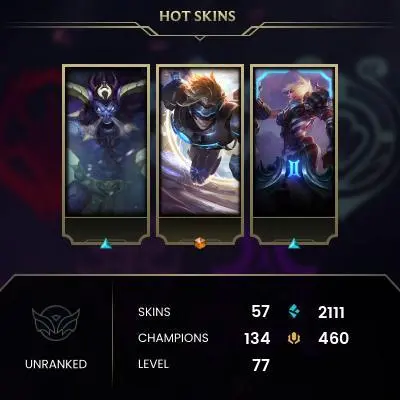 EMAIL CHANGEABLE - EUW - 134 CHAMPIONS - 57 SKINS - 2111 BE - CS RIVEN - HAND LEVELED - INACTIVE - SAFE 100% - WARRANTY - ULTRA RARE SKINS