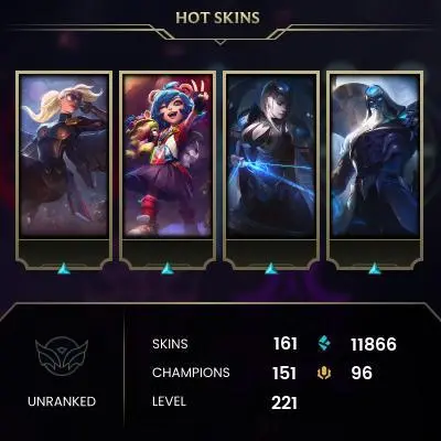 EMAIL CHANGEABLE - EUW - 151 CHAMPIONS - 161 SKINS - 11866 BE - HAND LEVELED - INACTIVE - SAFE 100% - WARRANTY - ULTRA RARE SKINS