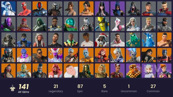 [PC/XBOX/PSN/SWITCH] 141 skins 2650 VB | The Imagined (Combat Elite) | Fancy Peter Griffin | Head | Immortal Zeus | Burning Ambition Valeria