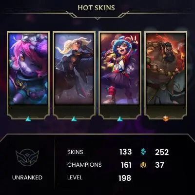 EMAIL CHANGEABLE - EUW - 161 CHAMPIONS - 133 SKINS - 252 BE - HAND LEVELED - INACTIVE - SAFE 100% - WARRANTY - ULTRA RARE SKINS