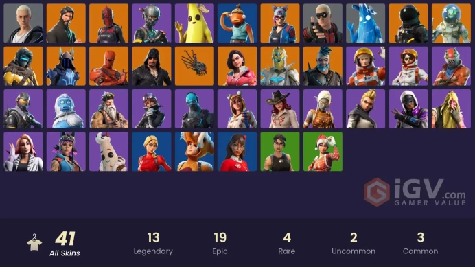 [PC/PSN/XBOX/NINTENDO]41 skins | | The Reaper | Elite Agent | Rogue Agent | The Ice King | Zenith | Blackheart | Leviathan | Lynx MM 3