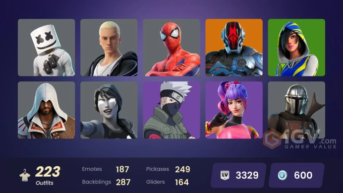 [XBOX/PSN]223 skins | | FNCS 3:1 Champion | Naruto Uzumaki | FNCS Champion Seeker | Predator | Omegarok | Nezumi MM 36