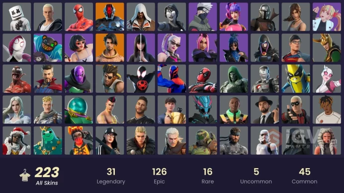 [XBOX/PSN]223 skins | | FNCS 3:1 Champion | Naruto Uzumaki | FNCS Champion Seeker | Predator | Omegarok | Nezumi MM 36