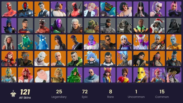 [PC/XBOX/NINTENDO/PSN]121 skins | | Gold Brutus | Gold Midas | Fade | Omegarok | Peter Griffin | Kado Thorne | Snap | Twyn MM 62