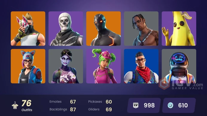 FA - [PSN/XBOX/SWITCH/PC] 75 skins | OG STW | Travis Scott | Astro Jack | Omega (stage 5) | Prodigy | Rogue Agent | The Visitor | Calamity
