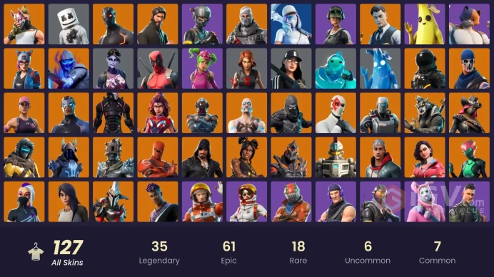 [XBOX/NINTENDO/PC]126 skins | The Reaper | Elite Agent | Blue Team Leader | Omega (stage 5) | Gold Midas | Blue Striker | Havoc CC7