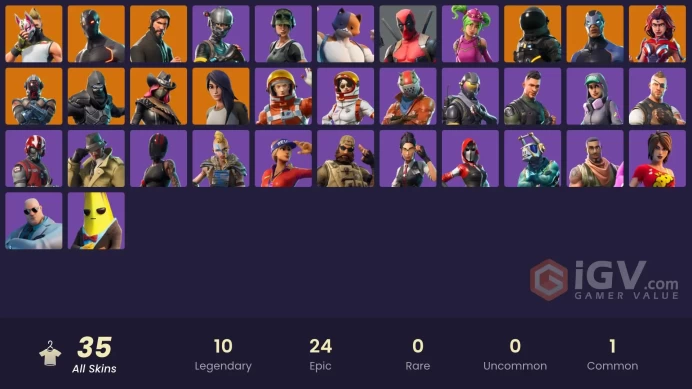 [PC/XBOX/]35 skins | | The Reaper | Elite Agent | Rogue Agent | Trailblazer | Valor | Dark Voyager | Drift | Omega CC15