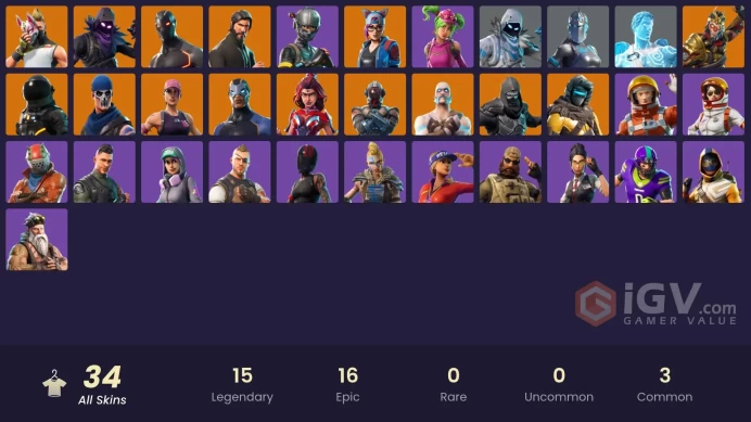 [PC] 34 skins | | The Reaper | Elite Agent | Spike | Raven | Valor | Dark Voyager | Drift | Omega | Carbide MM 10