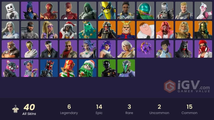 [PC/PSN/NINTENDO] 40 skins | | Shogun | Valeria | Hades | All Might | Peter Griffin | Zeus | Poseidon | Emma Frost MM 25