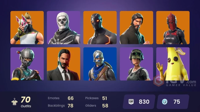 [PC-PSN-XBOX] 70 skins | OG STW | The Reaper | Blue Squire | Royale Knight | Elite Agent | Trailblazer | John Wick |  |  Hybrid | FULL ACCESS