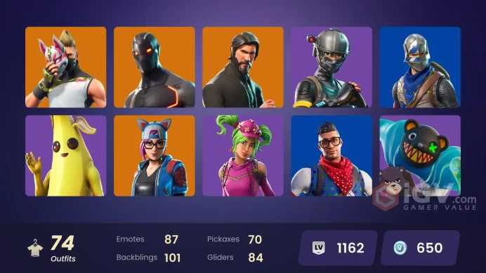 [PC-PSN-XBOX] 74 skins | The Reaper | Blue Squire | Royale Knight | Elite Agent |Take The L | Heron Stance Hero | Prodigy | Ruin |FULL ACCESS
