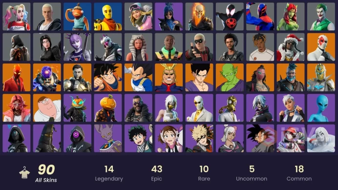 [PC-PSN-XBOX]-90 SKIN -160.350 V-B SPEND-DRAGON BALLS-Michael Myers-Ghost Rider-NINJA TURTLES-FULL ACCESS-