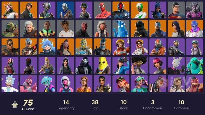 [PC-PSN-XBOX]-76 SKIN-The Reaper OG-Blue Squire OG-Royale Knight OG-Elite Agent OG-Backlash-Darth Maul-Spider-Man-Take The L-FULL ACCESS-