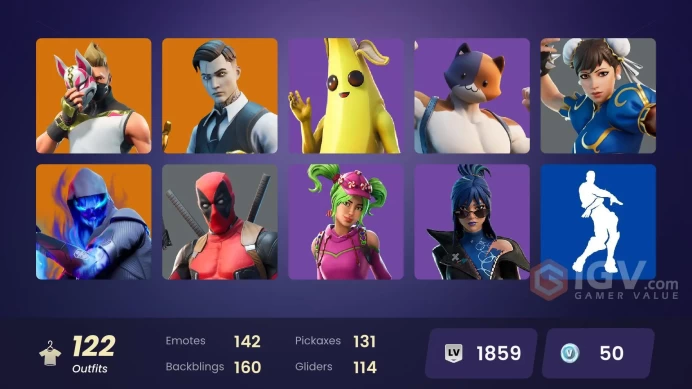 [PC-PSN] 122 Skins | Gold Meowscles | Master Chief (Matte Black) | Gold Brutus | Gold Midas | Rust Bucket |Hana|Spacefarer Ariana Grande|Felina|