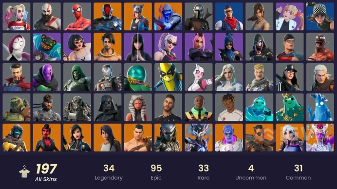 FA - [XBOX/SWITCH/PC] 197 skins | Gold Kratos | Lina Scorch | Prodigy | Blue Striker | Fixer | Sultura | Cloud Striker | Shady Doggo | 2450 VB