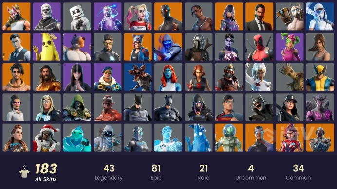 FA - [XBOX/SWITCH/PC] 183 skins | Galaxy | Glow | Travis Scott | Gold Midas | Gold Brutus | Royale Bomber | Clutch | Aloy | John Wick