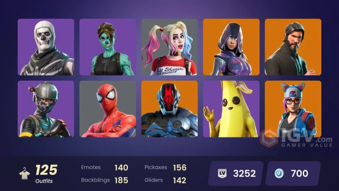 FA -  [XBOX/SWITCH/PC] 125 skins | The Reaper | Glow | Elite Agent | Recon Champion | Sultura | Mountaineer's Must-Haves | Champion's Shield