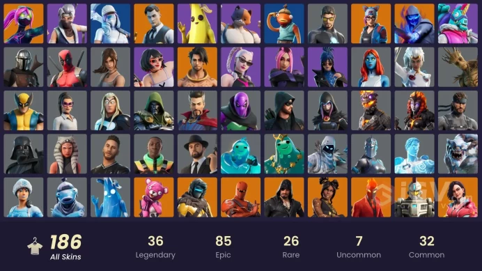 [XBOX/NINTENDO/PC]186 skins | Gold Brutus | Gold Midas | Gold Meowscles | Tiki Tackler | Sentinel | Spire Assassin | The Origin CC85