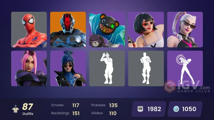 [PC/]87 skins | | Cobalt Snowfoot | Snap | Zeus | The Foundation | The Imagined | Valeria | Peter Griffin MM 43