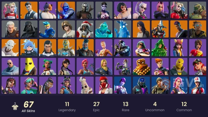 [PC/XBOX/PSN/SWITCH] 67 skins 1100 VB | Arctic Adeline | Harley Hitter | Evie | Malik (Solitary Defender) | Ascension Nezumi | Midas 