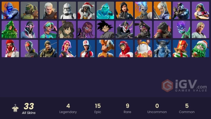 [PC/XBOX/PSN/SWITCH] 33 skins Burnoff | Arctic Adeline | Yulejacket | Gold Token | Back Board | Needle Dropper | Wintry Whirligig | Holographic 