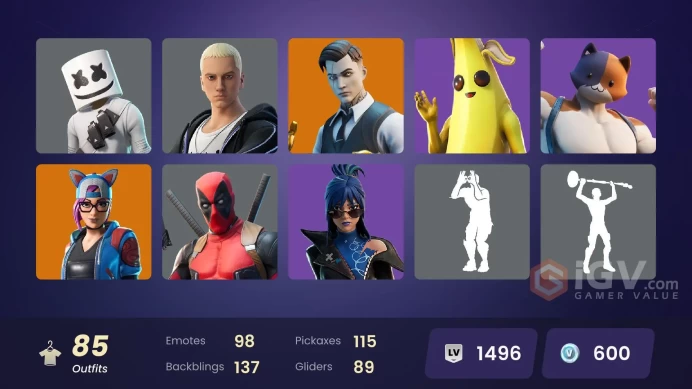PC/PSN/XBOX/SWITCH 85 SKINS:KATALINA,PETER GRIFFIN,LYNX,DEADPOOL,MYSTERIO,VALERIA,ZENITH,V,DOOM,EMMA FROST,CAPTAIN JONES,NYANJA,DAIGO