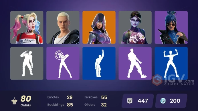 [PC-PSN-XBOX] -GloW-Spectra Knight-Rex-Tricera Ops-Blaze-Lewis Hamilton-Captain America-EMINEM-Harley Quinn-FULL ACCESS-90.000 V-BUCKS  SPEND-