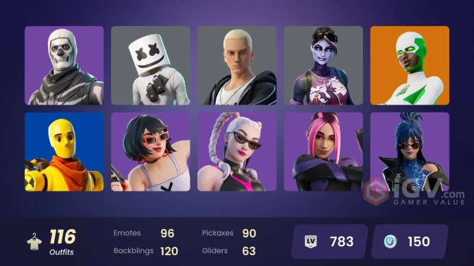 [PC-PSN-XBOX]-116 Skin-129.400 V-Bucks SPEND-Dragon Balls Skins-Polarity-Versa-Skull Trooper-Eminem-Marshmello-FULL ACCESS-