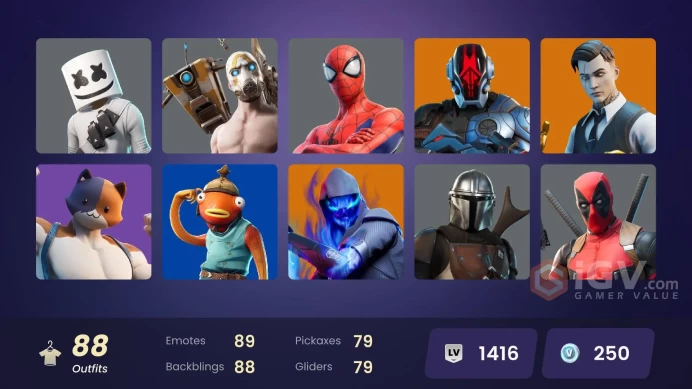 FA - [PSN/XBOX/SWITCH/PC] 88 skins | OG STW | Psycho Bandit | Marshmello | Gold Brutus | Gold Midas | Gold Meowscles | Point Patroller
