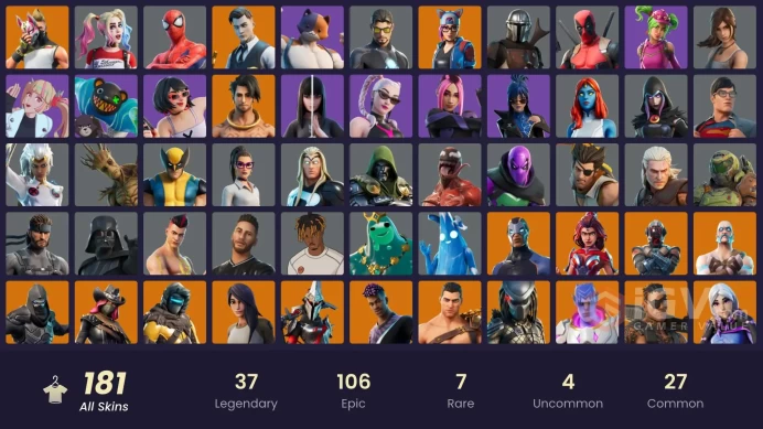 [PC/XBOX/PSN/SWITCH] 181 skins | Jennifer Walters | Arctic Adeline | Shadow Blade Hope | Lara Croft | Vanguard Zadie | Tony Stark | Daigo | 