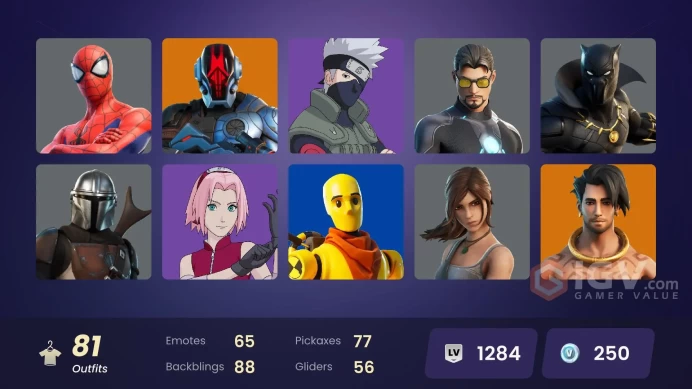  [PC/XBOX/PSN/SWITCH] 81 skins | Kakashi | Sakura | The Champion | Rainbow Racer | Naruto Uzumaki | Sandstone Joey | Raz (Golden)